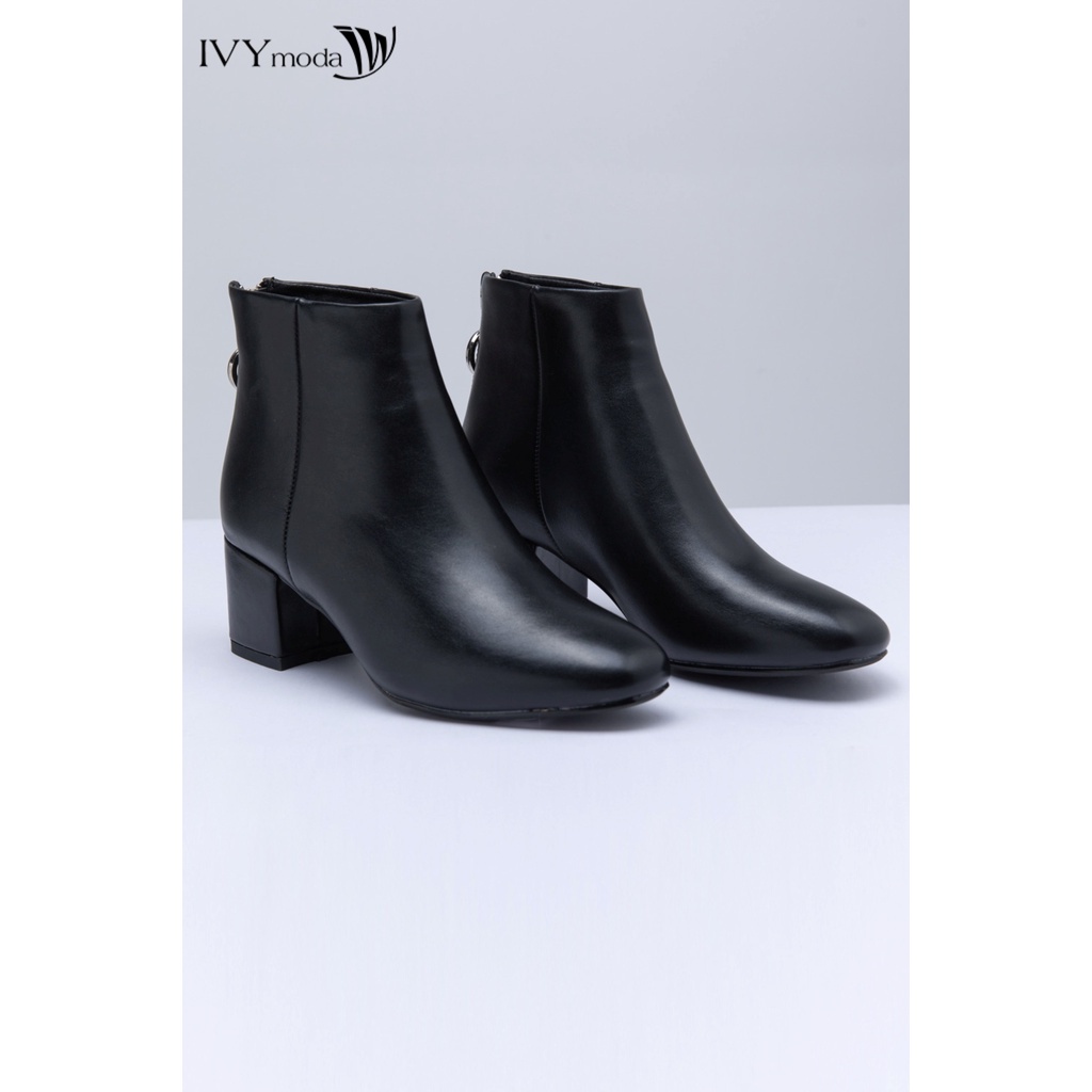 Boots nữ cao gót khóa tròn IVY moda MS 52A1312