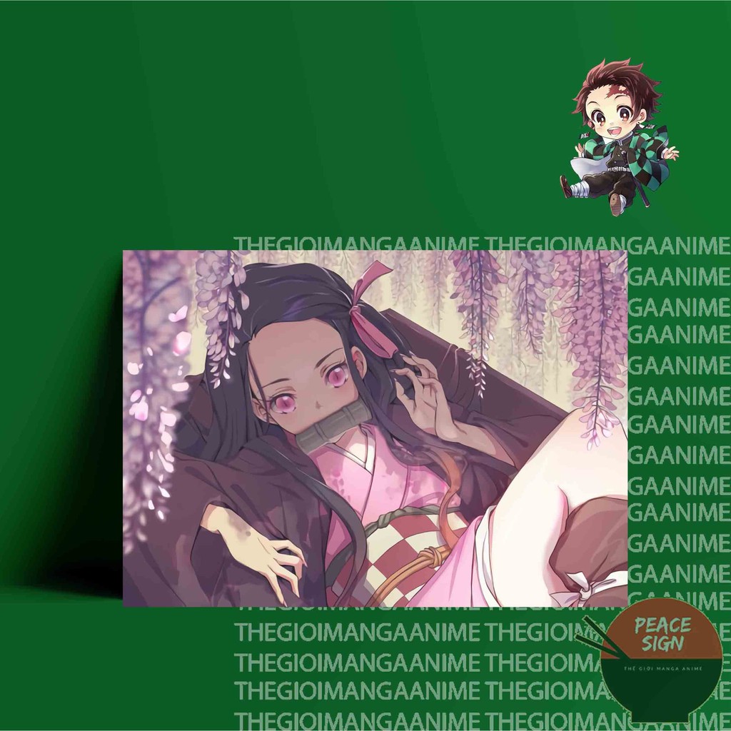 (V01) Tấm Poster anime cao cấp giấy 260gsm Kimetsu no Yaiba Thanh gươm diệt quỷ chibi ảnh đẹp