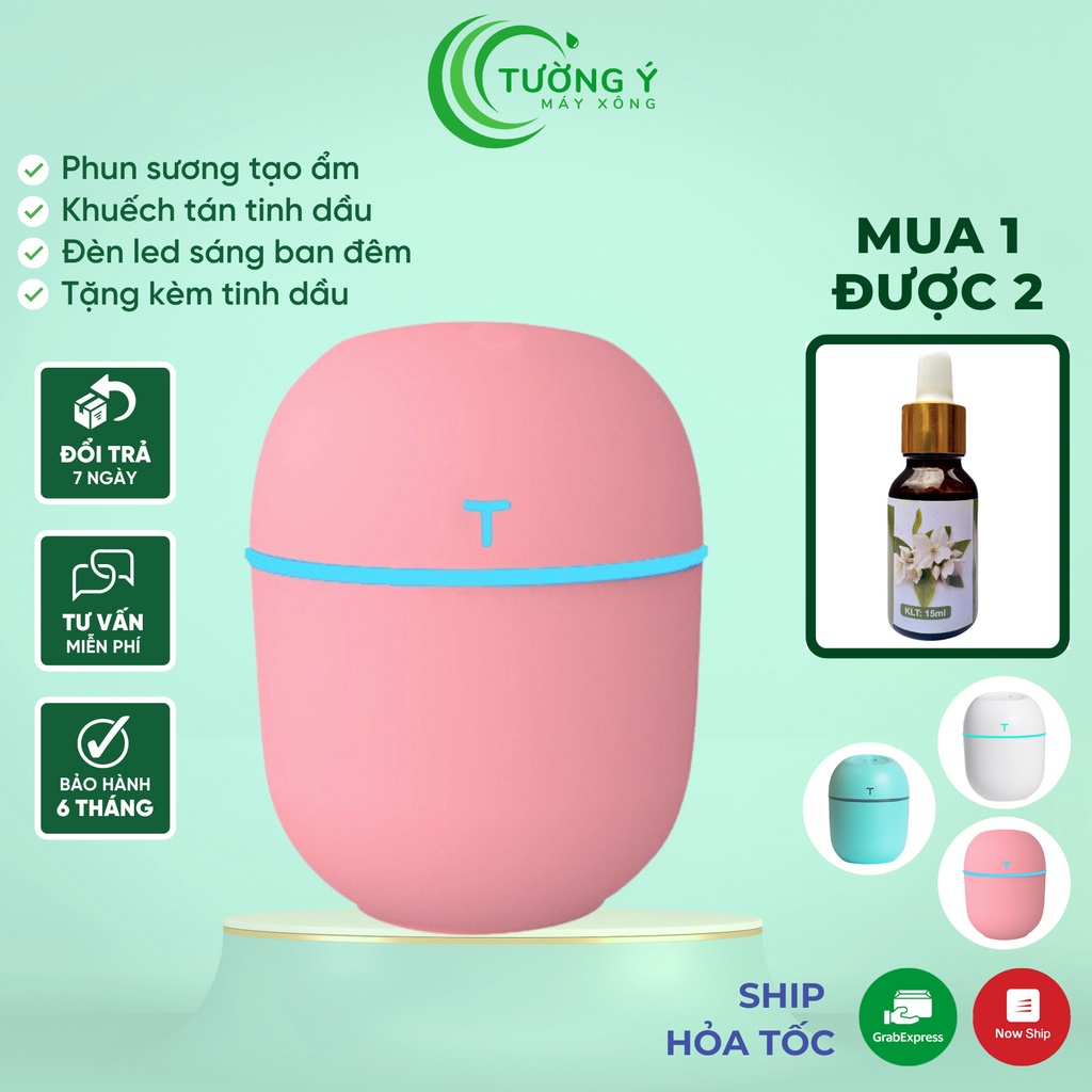 Máy Xông Tinh Dầu Mini Tạo Độ Ẩm Phun Sương Khuếch Tán Toả Hương Thơm Ngát Đuổi Muỗi Cho Nhà Cửa Và Xe Hơi