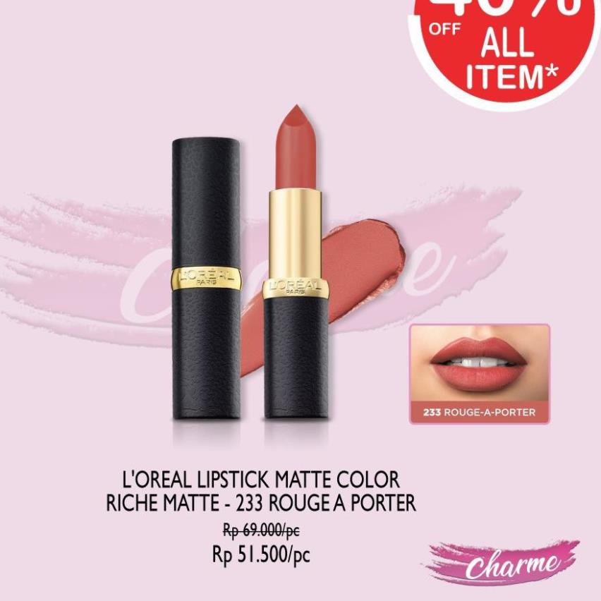 LOREAL PARIS Son Môi Lì Phong Cách Hàn Quốc AR8 Thương Hiệu L'oreal Paris 💄