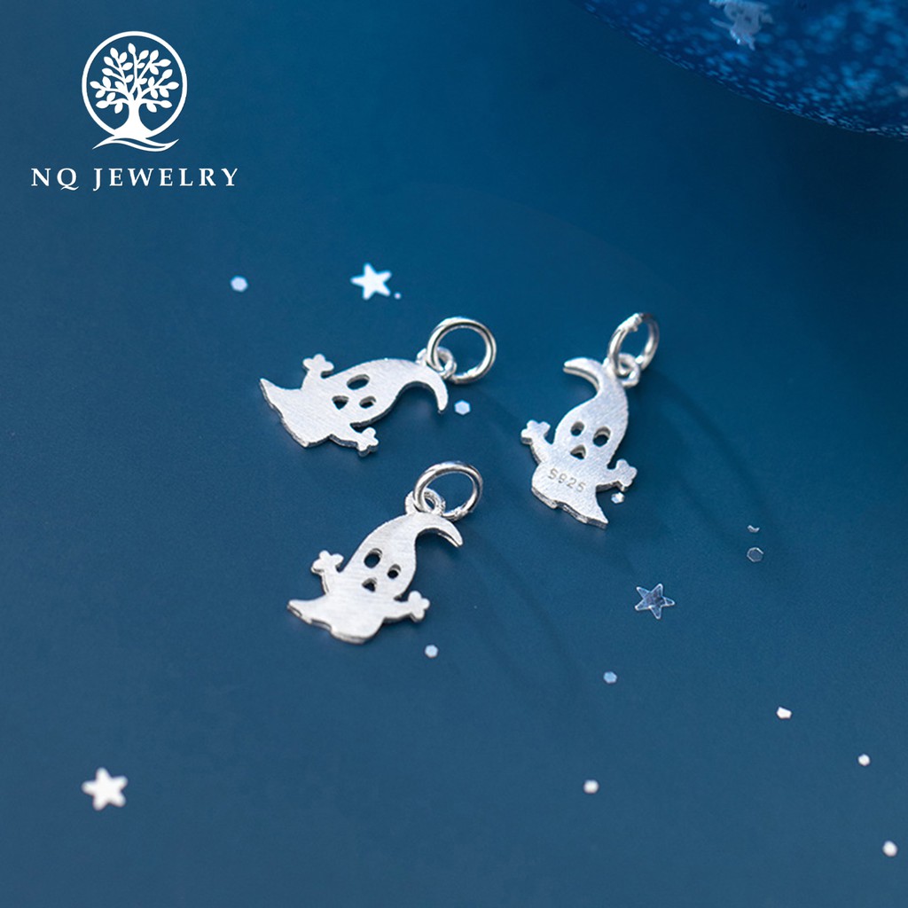Charm bạc hình bóng ma treo - NQ Jewelry