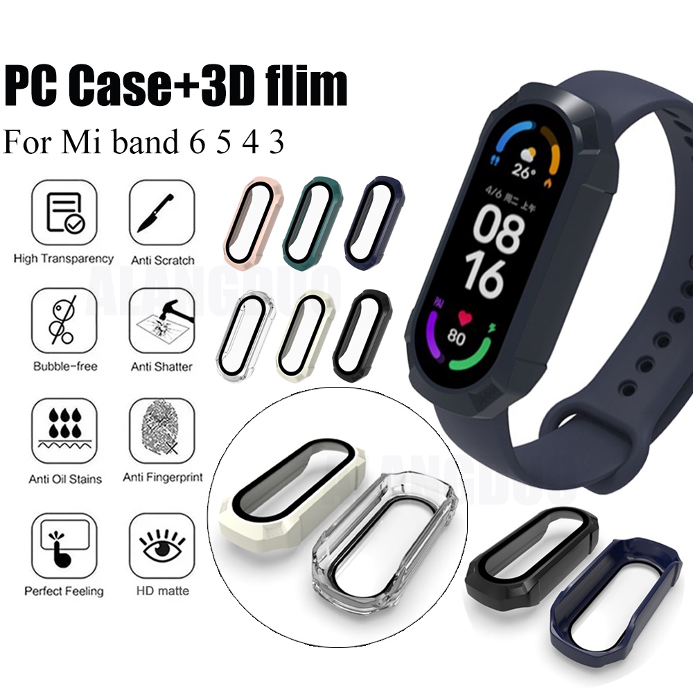 Ốp Lưng Kính Cường Lực Cao Cấp Cho Xiaomi Mi Band 6 5 Mi Band 6 5 4 3