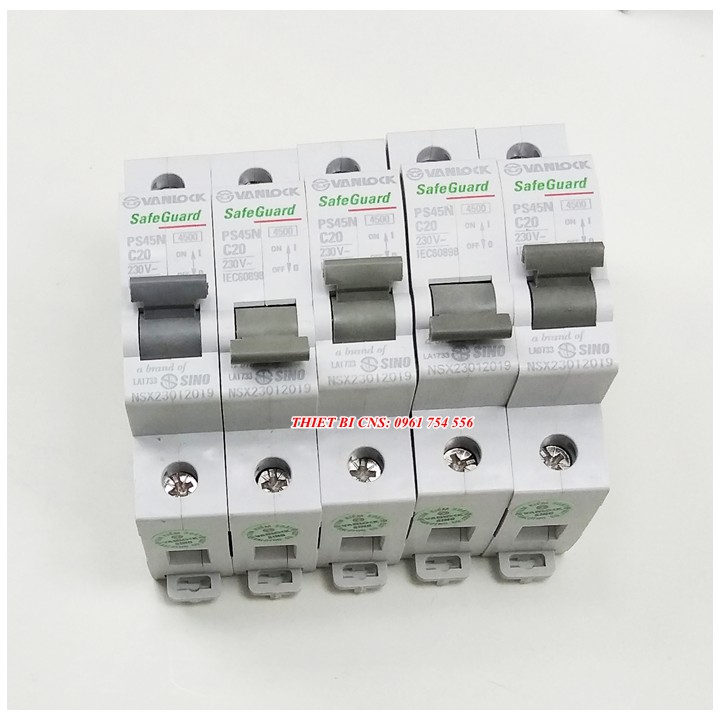 Cầu dao tự động Vanlock - Sino 1P 20A - 63A Dòng cắt 4,5kA Chính hãng