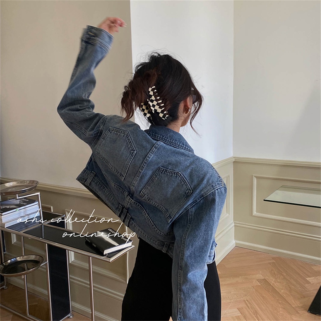 Áo Khoác Denim Dáng Rộng Thời Trang Mùa Xuân Cho Nữ