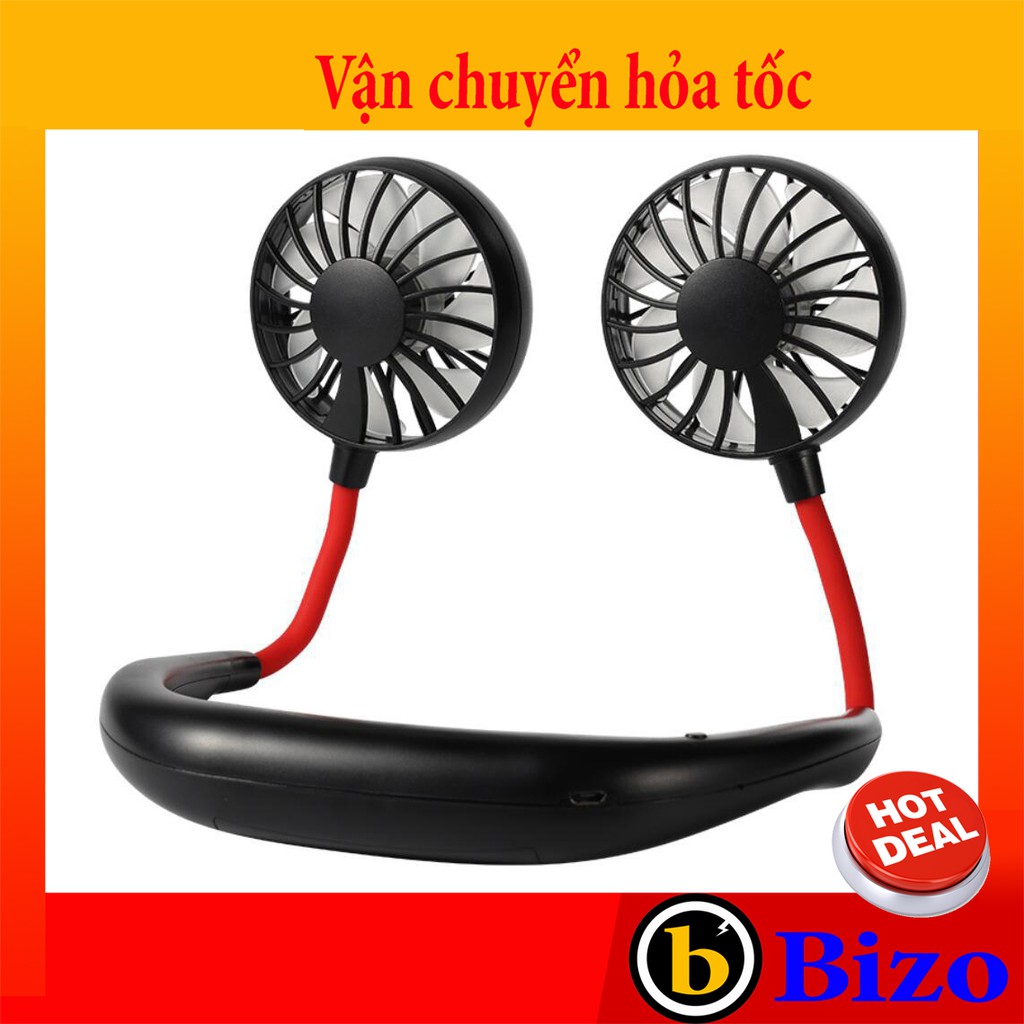 [SỢ GÌ NÓNG] Quạt treo cổ mini thể thao, kiểu dáng Hàn Quốc, 3 cấp độ gió, pin trâu