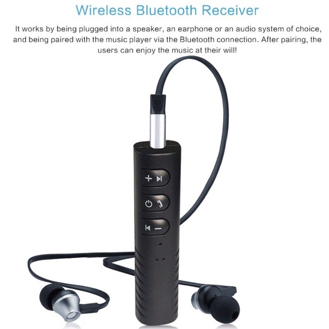 Thiết Bị Kết Nối Âm Thanh Receiver Bluetooth 4.1 Dùng Pin Sạc (Đen)