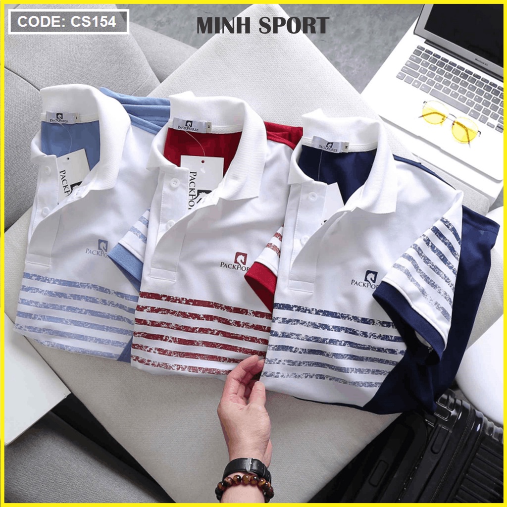 Áo Thun Polo Nam In Sọc Màu Cao Cấp, Áo Bền, Đẹp, Mặc Mát mã AO.55