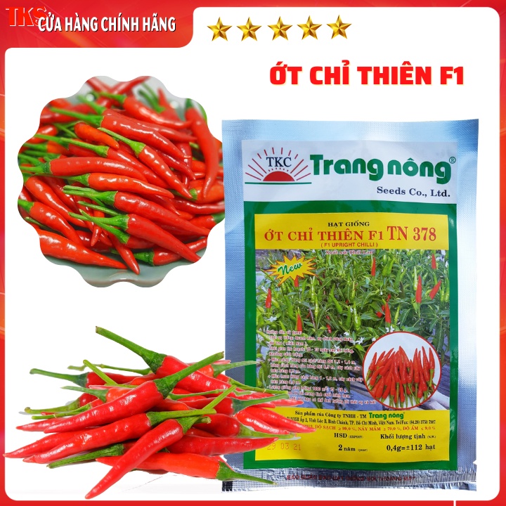 Hạt Giống Ớt Chỉ Thiên F1 Trang Nông 378