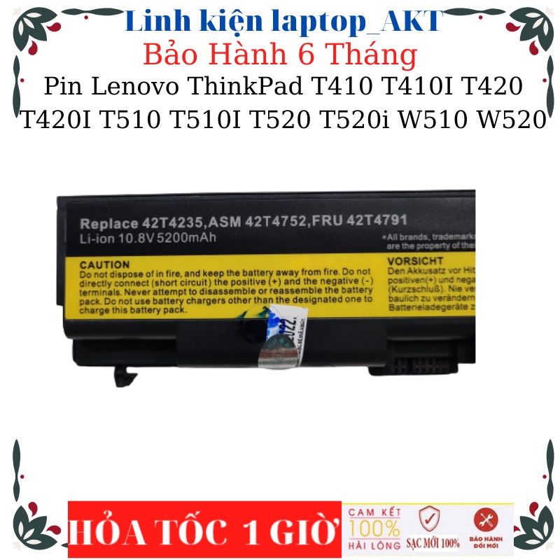 Pin laptop Lenovo ThinkPad T410 T410I T420 T420I T510 T510I T520 T520i W510 W520