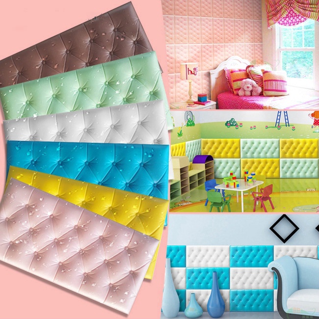 Miếng Dán Tường Bằng Xốp 3D Chống Va Chạm Kích Thước 60 * 30cm Trang Trí Phòng Ngủ / Phòng Khách Cho Bé
