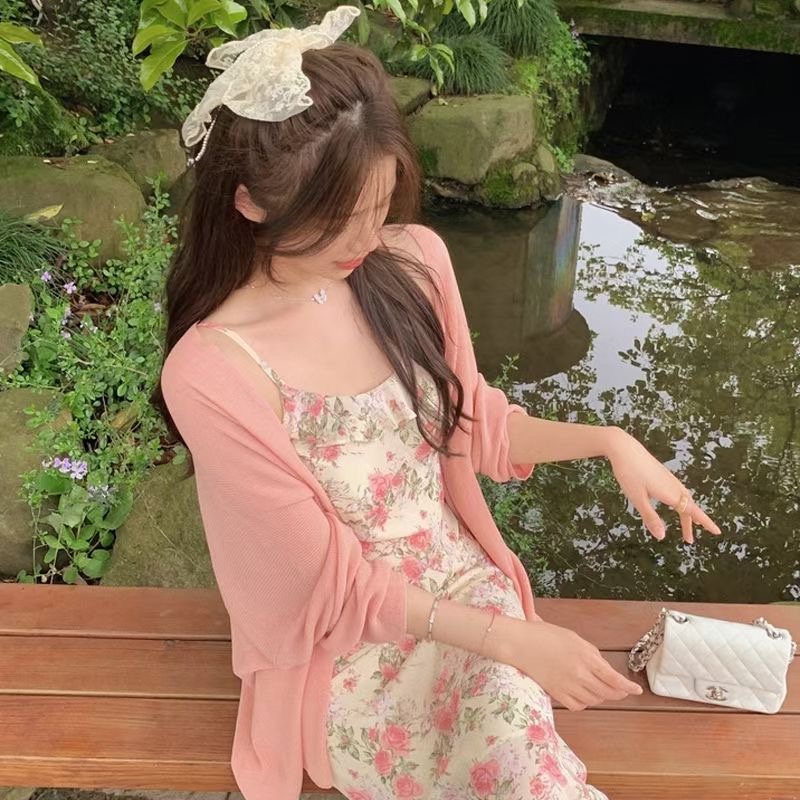 Áo Cardigan Dệt Kim Tay Dài Cổ Chữ V Phong Cách Hàn Quốc