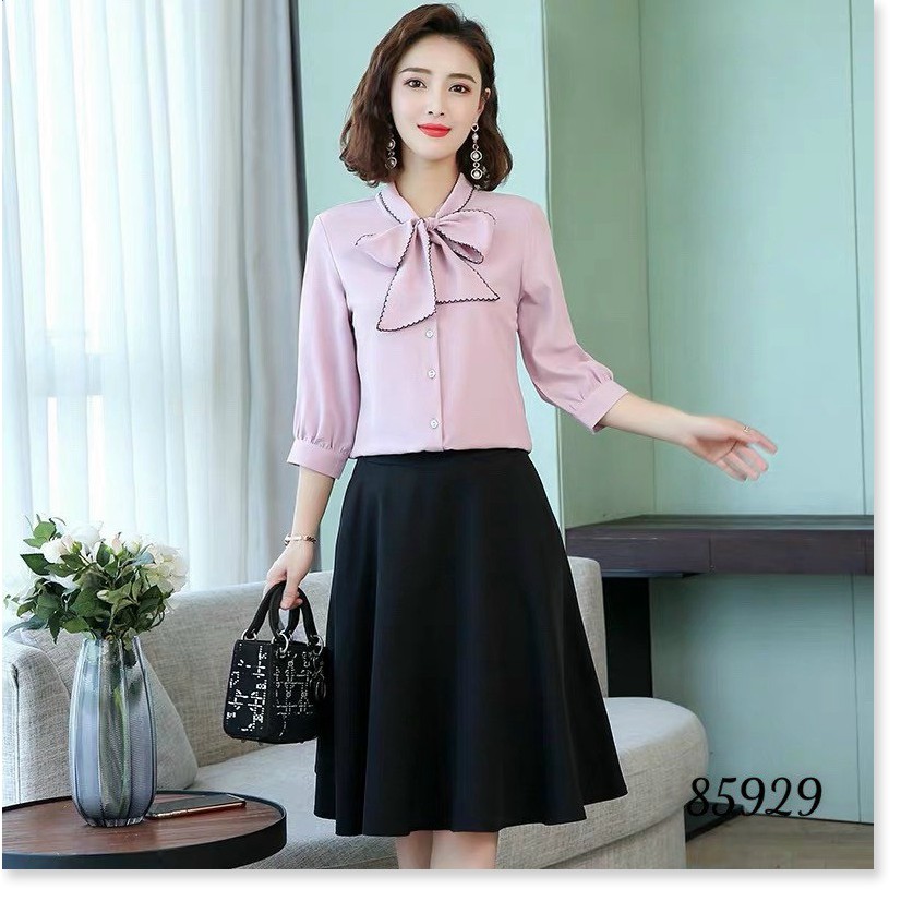 SÉT ÁO SƠ MI KIỂU VÀ CHÂN VÁY NỮ CÔNG SỞ ĐẸP HHP
