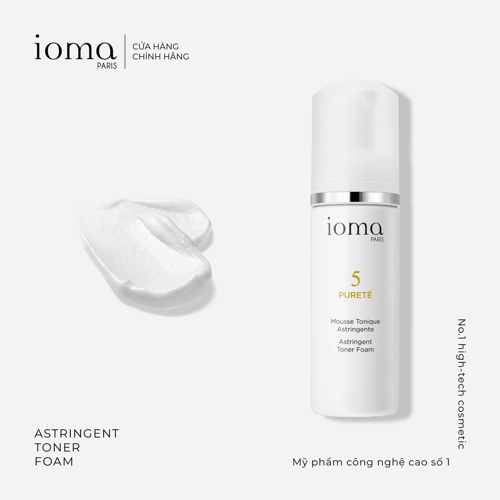 Sữa rửa mặt dạng bọt loại bỏ tạp chất, bã nhờn Ioma Paris Astringent Toner Foam - 150ML