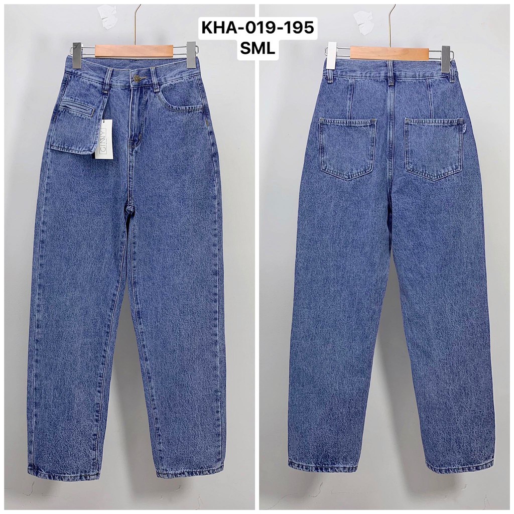 Quần Jean Baggy KHA-019 | Quần 9 Tấc Nữ | Jean Hack Dáng Basic | GinHouse Shop