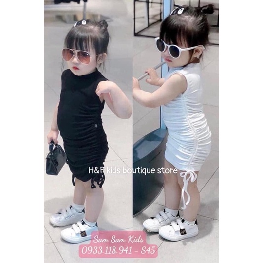 Đầm body bé gái dây rút 2 bên/Váy body bé gái sịn đẹp
