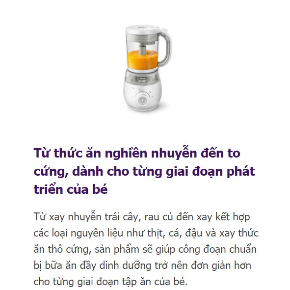 [CHÍNH HÃNG] Máy Xay Hấp Philips Avent Đa Năng 4 in 1 - Máy Chế Biến Ăn Dặm 4 Chức Năng: Rã Đông, Xay, Hấp Và Giữ Ấm