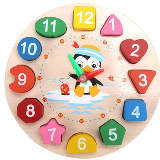 💖 – Đồ Chơi Kỹ Năng - Đồng Hồ Gỗ Kèm Xâu Hạt