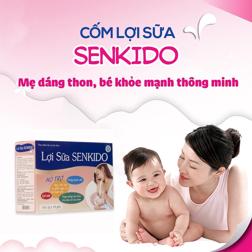 Cốm lợi sữa Senkido thông tắc tuyến sữa, mẹ tràn trề sữa, gọi sữa về nhanh, tăng dinh dưỡng trong sữa mẹ