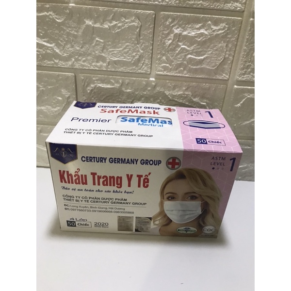 Khẩu trang y tế 4 lớp kháng khuẩn SefeMask-Hàng chuẩn loại 1 (hộp 50 cái)