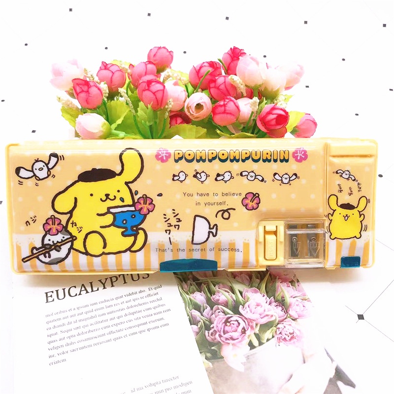 Hộp Đựng Bút Đa Năng Họa Tiết Hoạt Hình Kuromi Sanrio Cinnamoroll My Melody Hai Mặt Cho Học Sinh