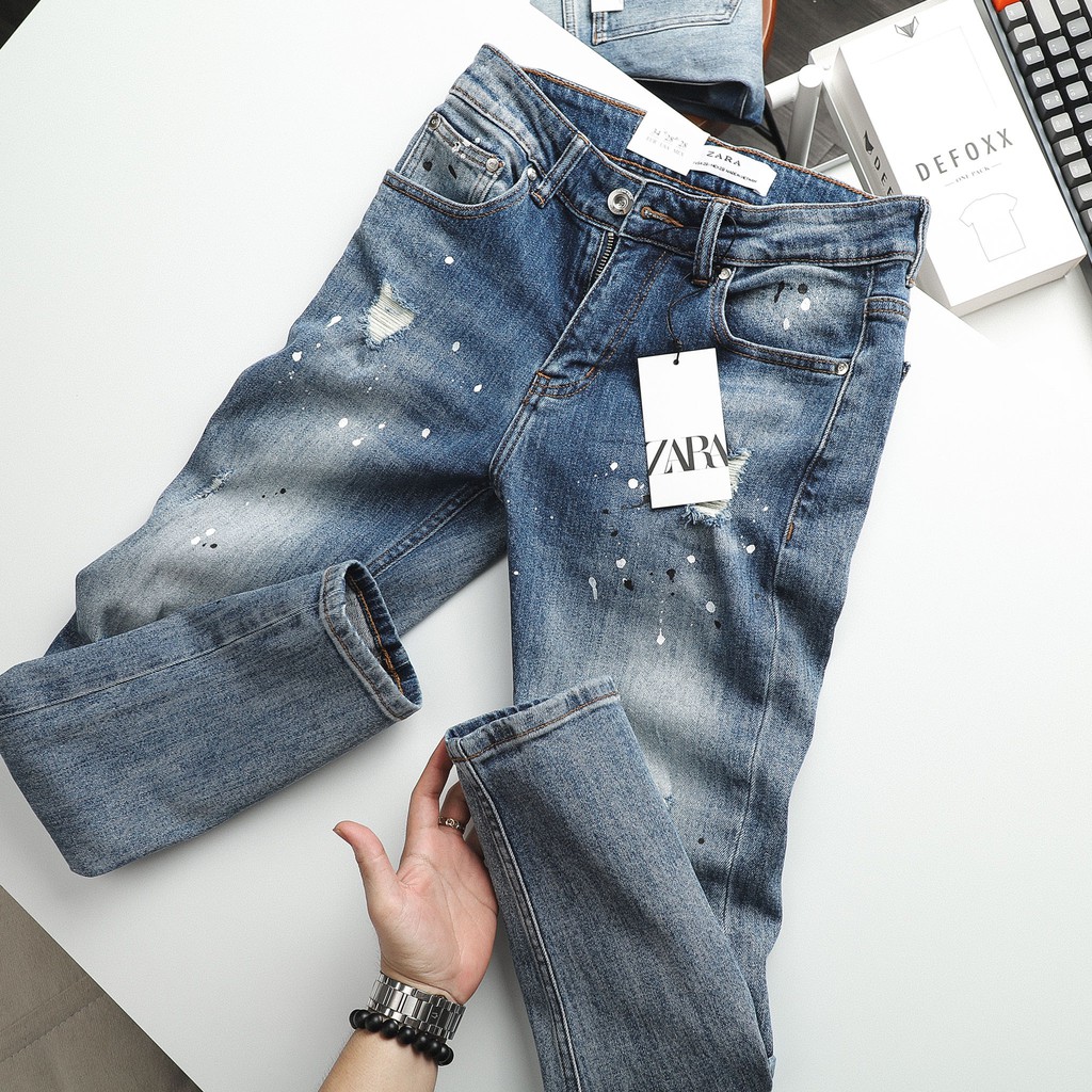 Quần Jean dài nam BROKEN JEAN ZR BLUE 210410 (Form Slimfit,chất vải co dãn,ống quần 15-18cm) | BigBuy360 - bigbuy360.vn