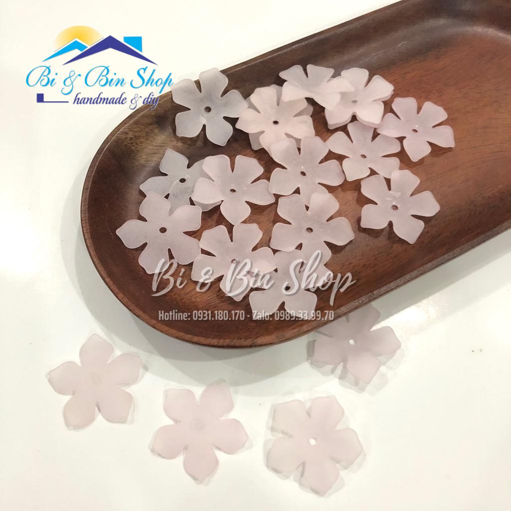 20 Hoa Đào Acrylic 5 Cánh Làm Trâm Cài Tóc, Đính Kết Trang Phục Thời Trang, Làm Phụ Kiện Handmade - Bi &amp; Bin Shop