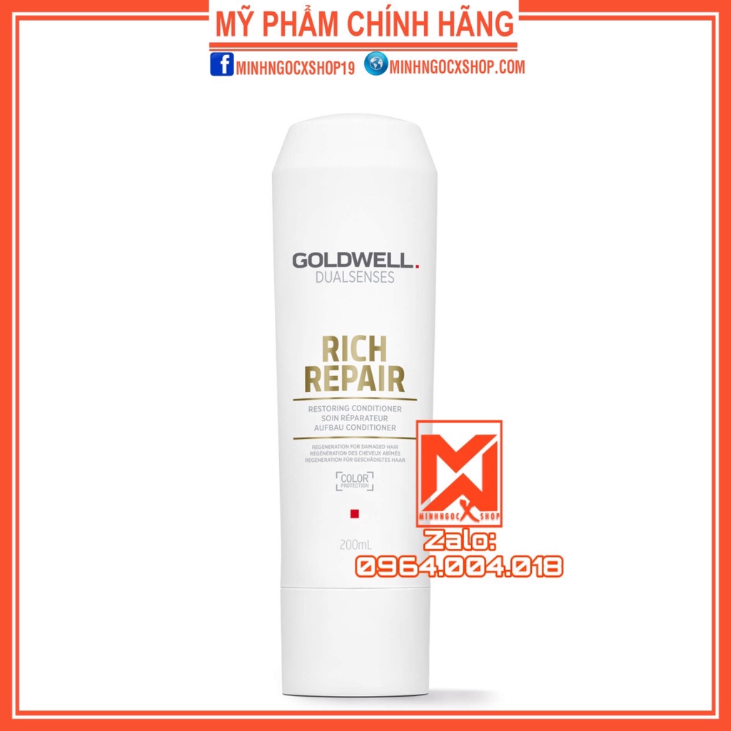 GOLDWELL DẦU GỘI XẢ PHỤC HỒI GOLDWELL RICH REPAIR 200 + 250ML CHÍNH HÃNG