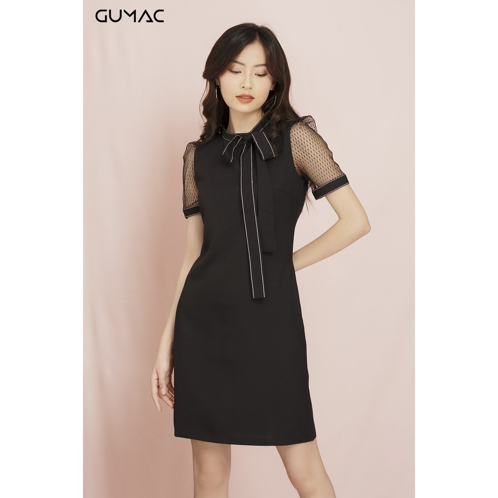 Đầm nơ chạy pizama GUMAC MS11933_DEN