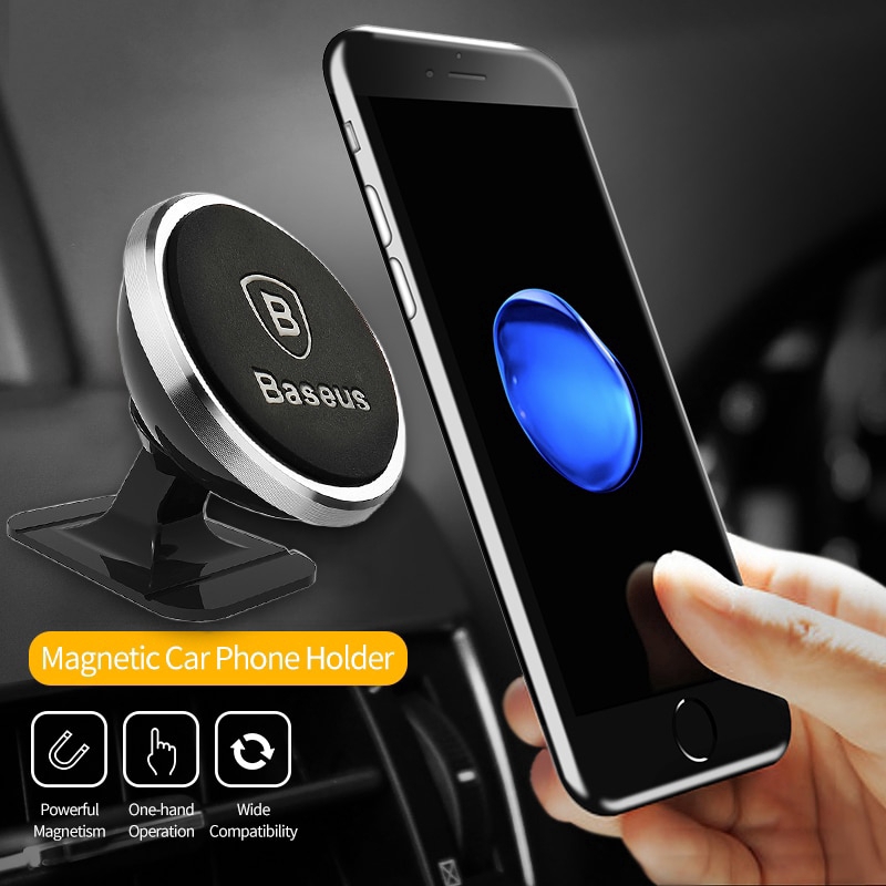 Baseus Magnetic Car Phone Holder Stand Magnet Mount For iPhone Xiaomi OPPO