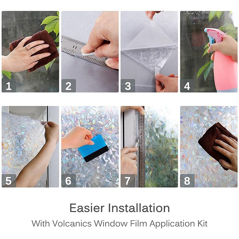 Hot wall stickers privacy rainbow effect window films anti-uv non-adhesive static cling glass sticker trang trí nội thất