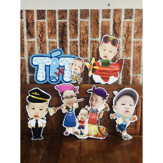 Set chibi bé trai trang trí sinh nhật kèm chibi gia đình siêu yêu