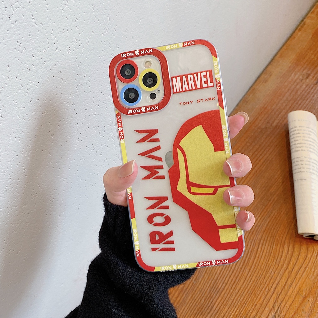 Ốp Điện Thoại Họa Tiết Iron Man Hoạt Hình Cho iphone 13promax 12pro 11 xsmax xr 7plus 8plus 6splus