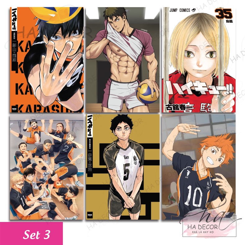 Combo 6 Tranh Poster Anime Haikyuu - Vua Bóng Chuyền  Áp phích anime manga trang trí phòng