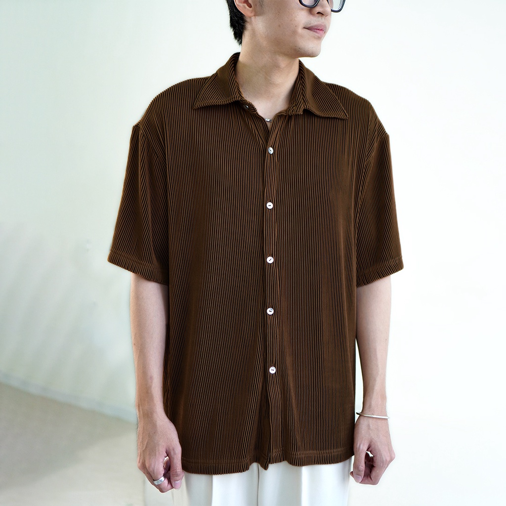 ÁO SƠ MI VẢI COTTON GẤP NẾP
