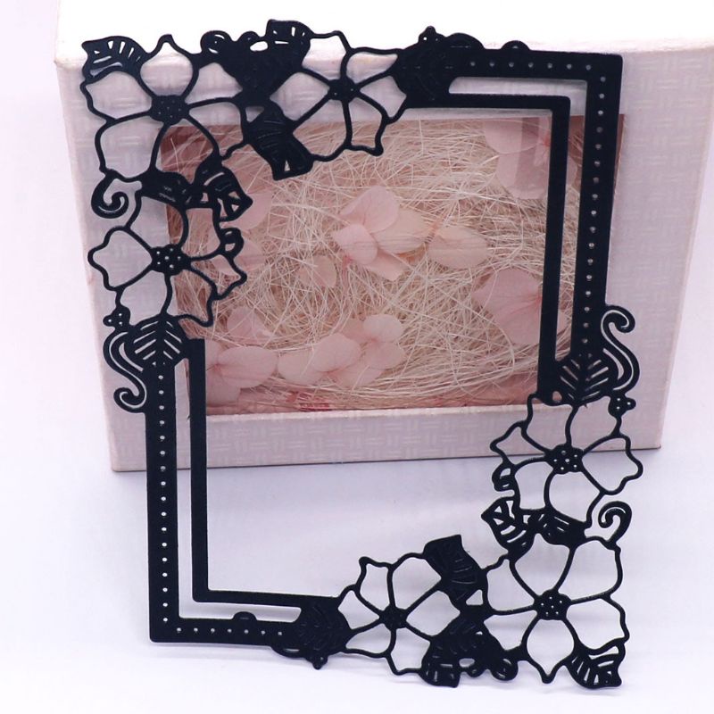 QQ Khuôn Cắt Giấy Kim Loại Hình Khung Ảnh Hoa Xinh Xắn