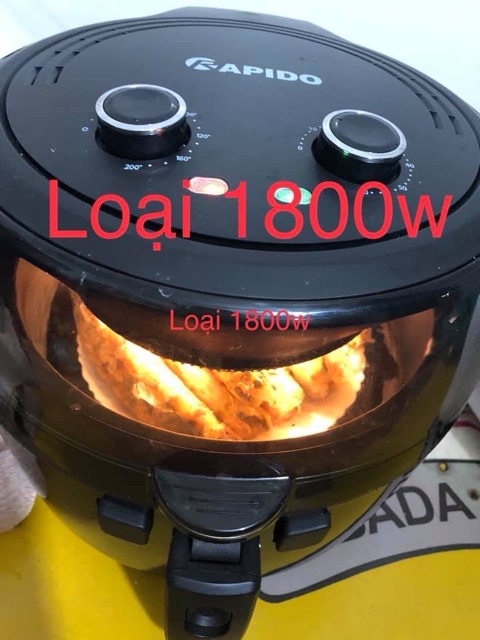 NỒI CHIÊN KO DẦU 6,5L RAPIDO 1800w