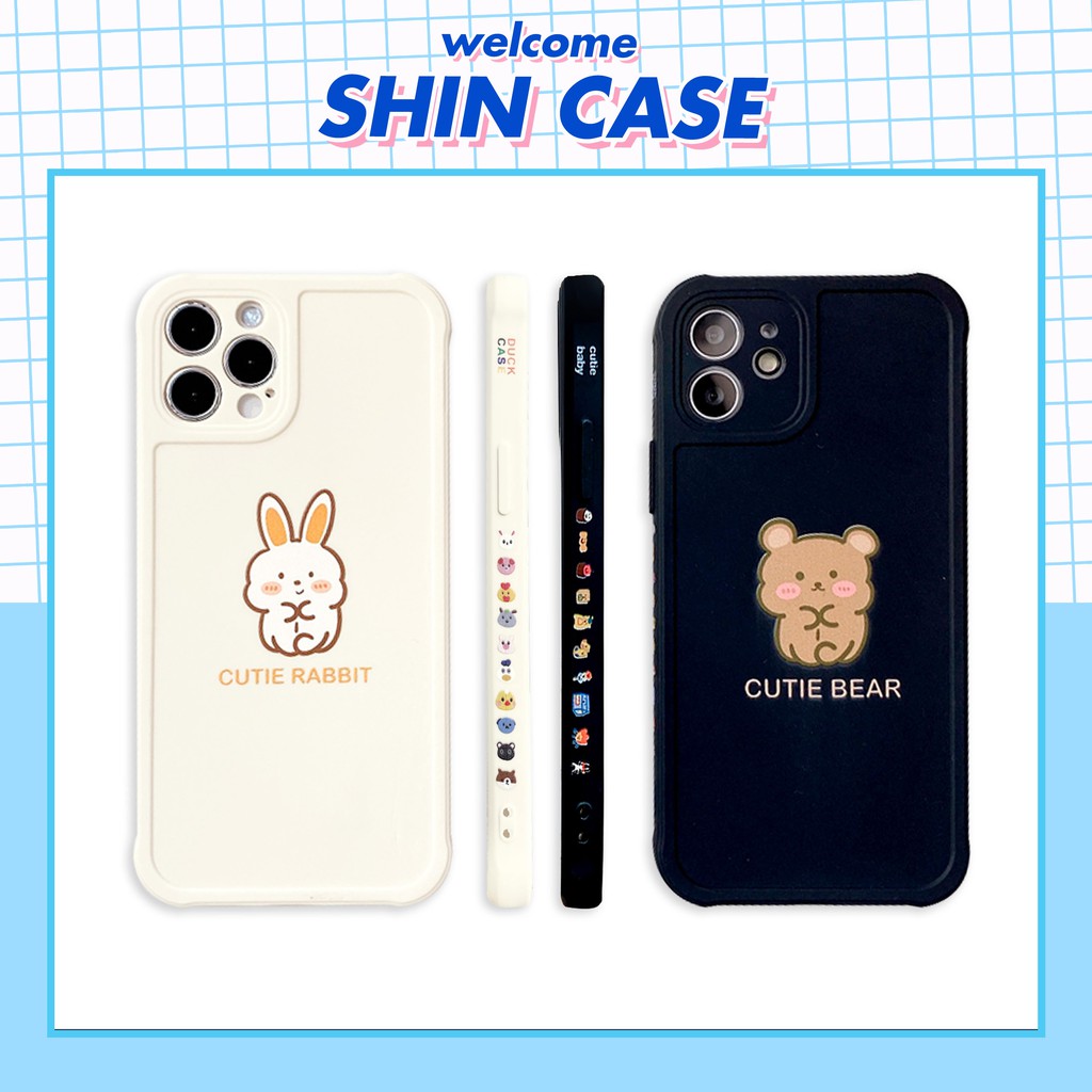 Ốp lưng iphone Cutie Bear cạnh vuông in hình viền 5/5s/6/6plus/6s/6splus/7/7plus/8/8plus/x/xs/11/12/pro/max/plus/promax | BigBuy360 - bigbuy360.vn