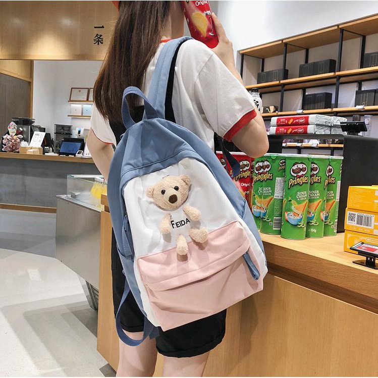 BALO TÚI GẤU BÔNG SIÊU DỄ THƯƠNG PHONG CÁCH NHẬT BẢN DÀNH CHO HỌC SINH SINH VIÊN NỮ MẪU MỚI XLFD875