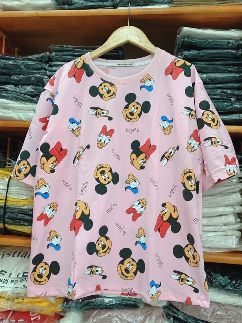 áo thun nữ in hình form rộng giấu quần