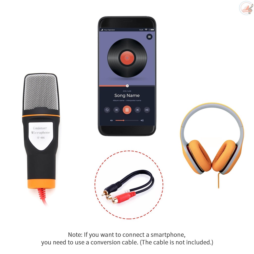 ✍H H✔Micro thu âm giắc cắm 3.5mm kèm giá đỡ ba chân cho máy tính để bàn/Laptop | BigBuy360 - bigbuy360.vn