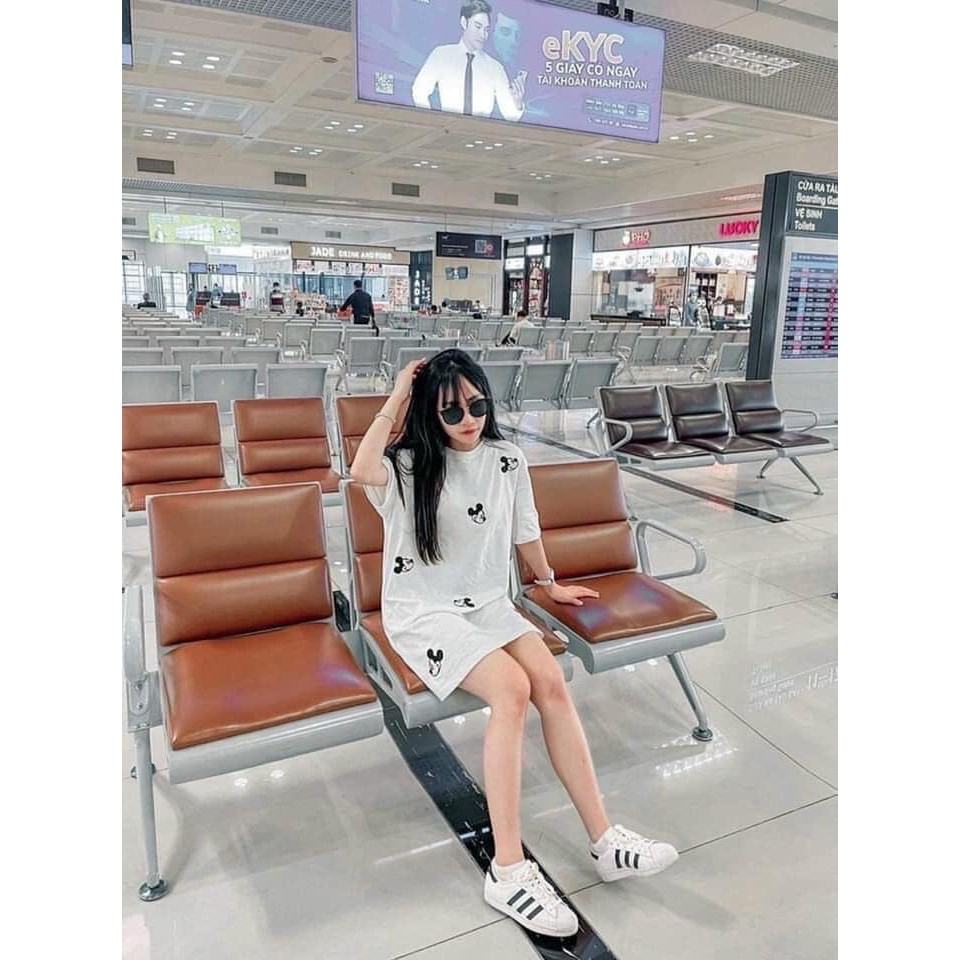 Áo thun nữ phông váy mickey trùm mông from dấu quần cho nữ