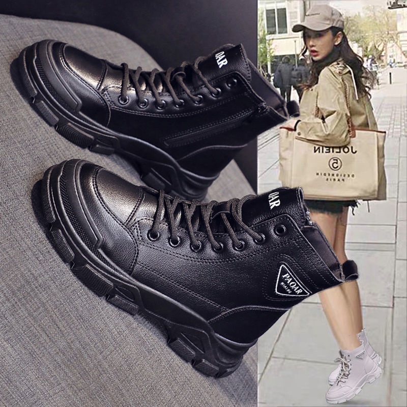 Explosive Martin boots nữ phong cách Anh mùa thu năm 2021 mới khởi động đơn mới giày ống mỏng giày cao cổ trẻ em lưới mà