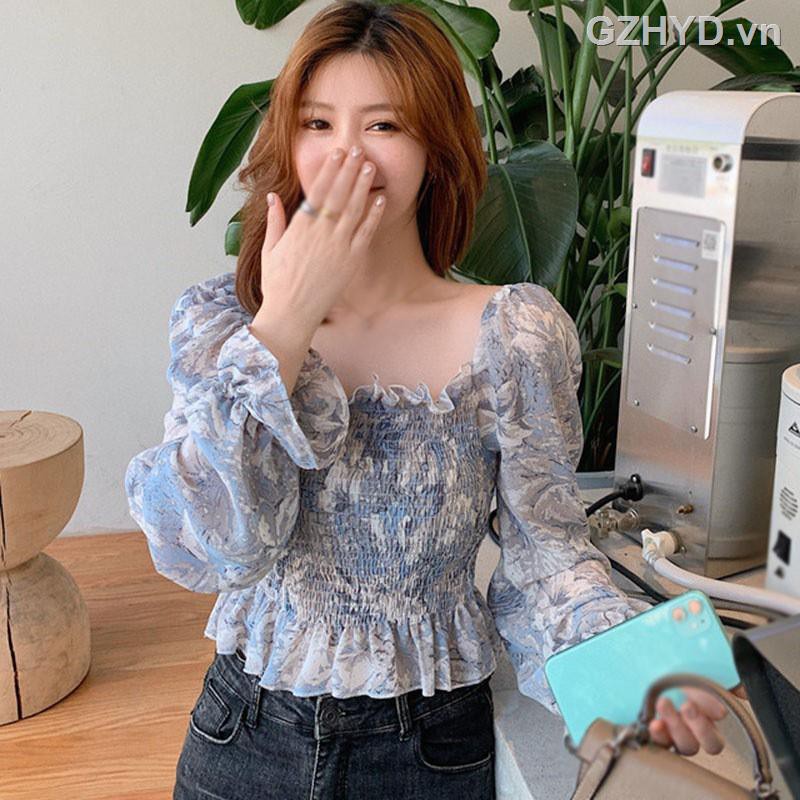 Áo Chiffon 66 Rớt Vai In Họa Tiết Sơn Dầu Đáng Yêu Cho Nữ