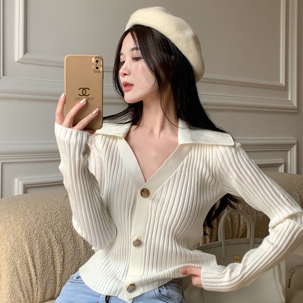 Áo khoác cardigan dệt kim mỏng tay dài thiết kế xinh xắn cho nữ