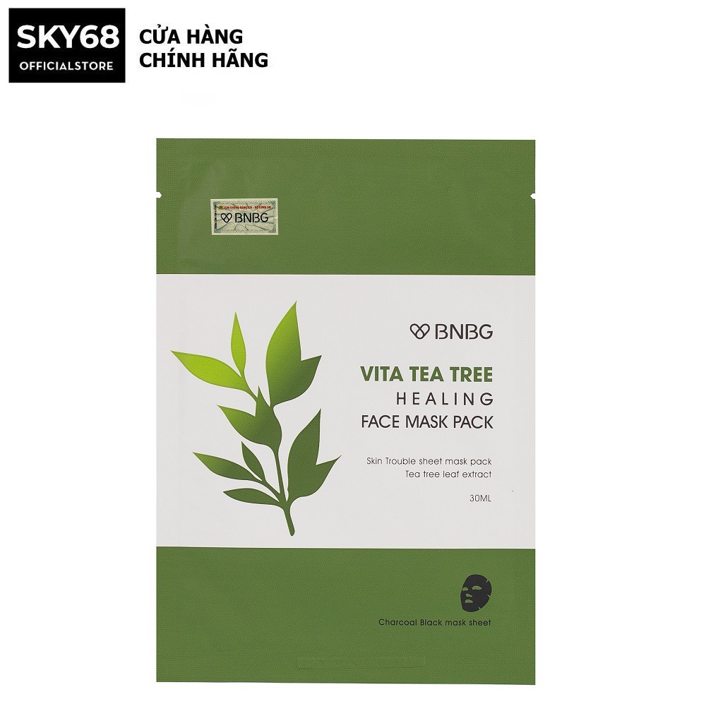 Mặt nạ thải đôc, giảm mụn chiết xuất tràm trà BNBG Vita Tea Tree Healing Face Mask Pack 30ml