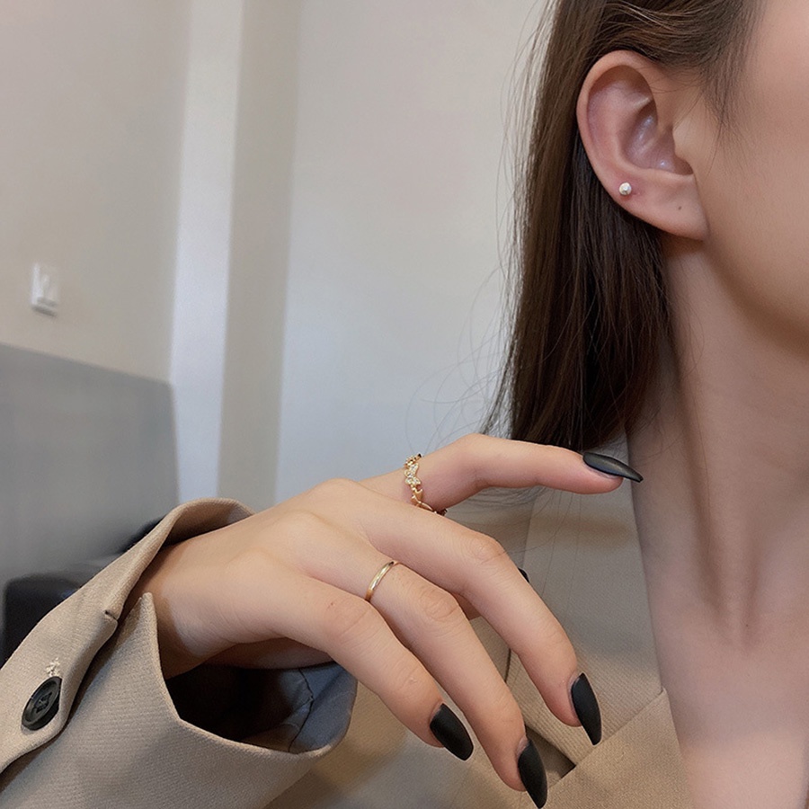 Bộ 2 Nhẫn Cưới Bằng Thép Không Gỉ Mạ Vàng Hình Bướm Phong Cách Hàn Quốc Sang Trọng Thời Trang Dành Cho Nữ