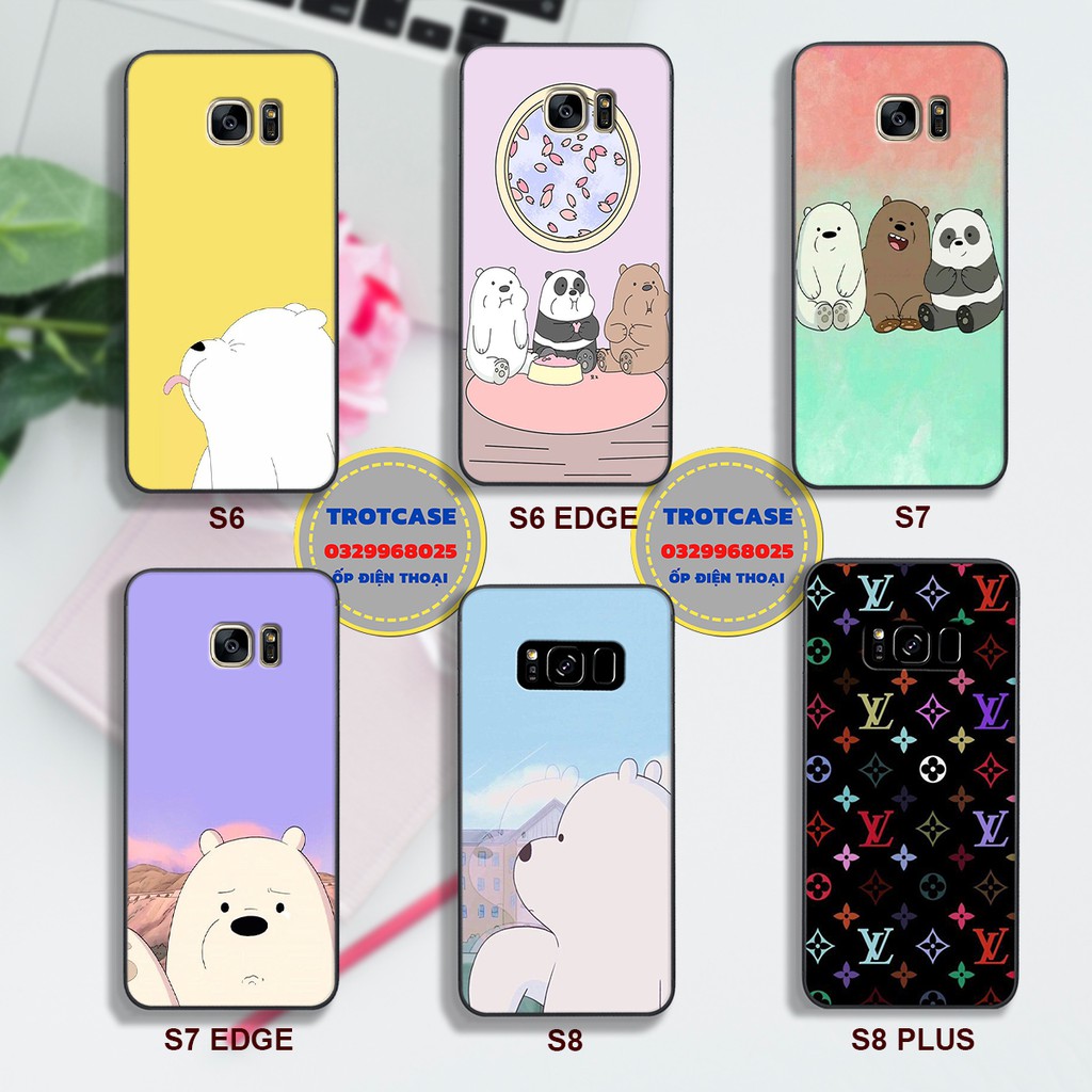 Ốp lưng điện thoại Samsung S6/S6 Edge /S7/S7 Edge /S8/S8 Plus/S9/S9 Plus- in hình 3 chú gấu đẹp