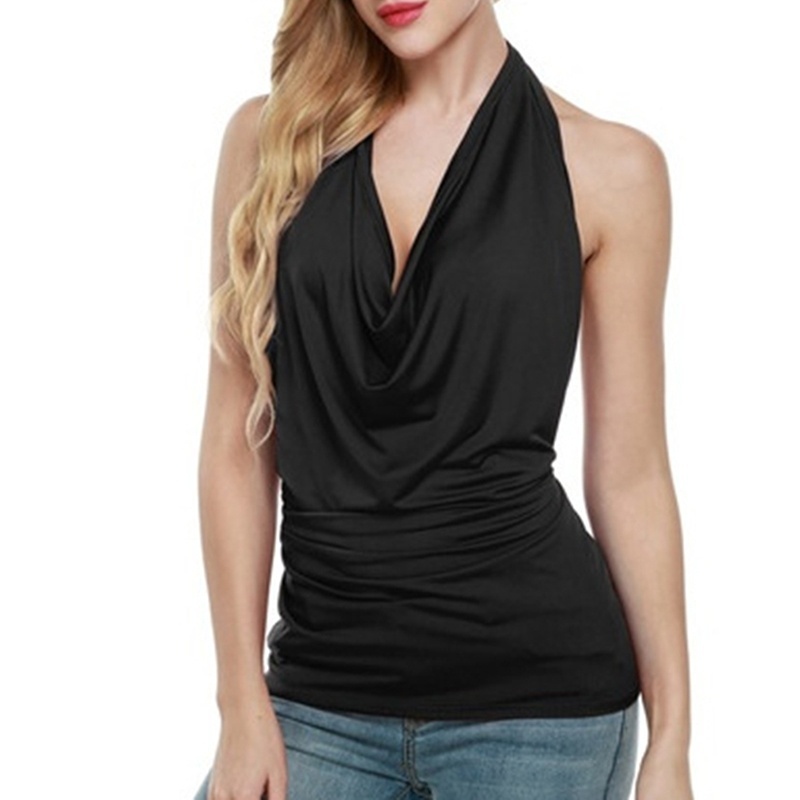 Áo tank Top Hai Dây Cổ Yếm Hở Lưng Gợi Cảm Cho Nữ
