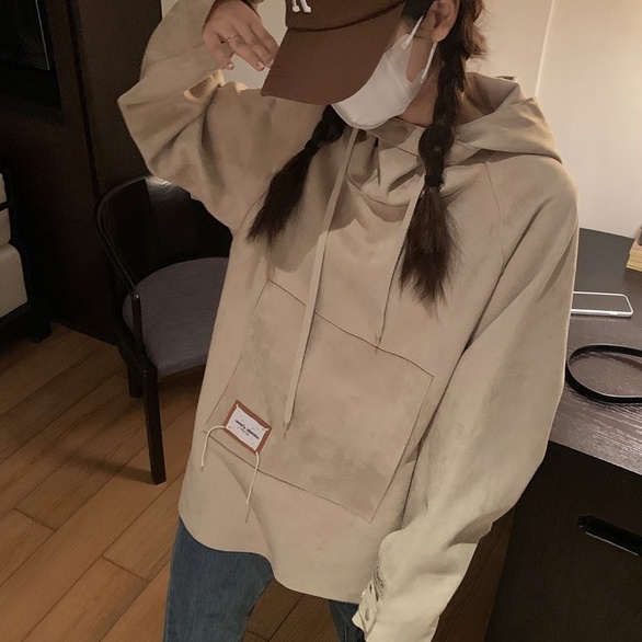 【ZHELIHANGFEI】Áo Hoodie Tay Dài oversize Thời Trang Trẻ Trung