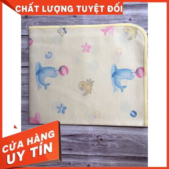 Chiếu chống thấm 4 mùa Mipbi 𝐅𝐑𝐄𝐄𝐒𝐇𝐈𝐏 hai mặt hạ đông in hoạ tiết dễ thương. Tấm lót chống tràn cho bé